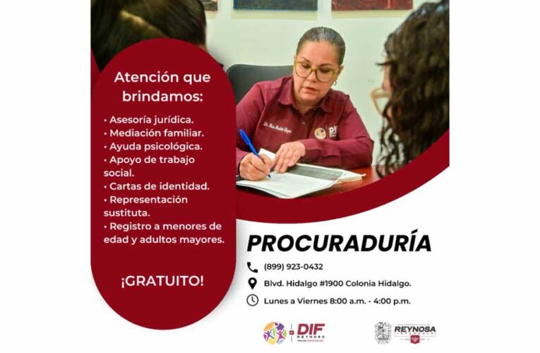 Apoya DIF Reynosa a familias con servicios gratuitos de Procuraduría