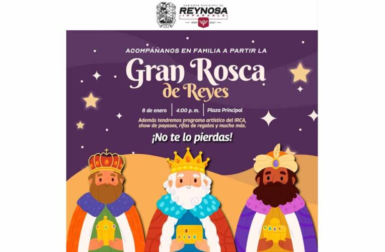 Convivirán familias con Carlos Peña Ortiz en el corte de la Gran Rosca de Reyes